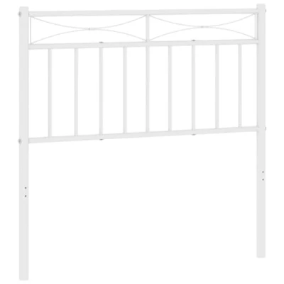 Image of vidaXL White Metal Headboard Tall Bed Header with Robust Construction and Stylish Design Providing Strong Support Single Suitable for 90 cm Mattress