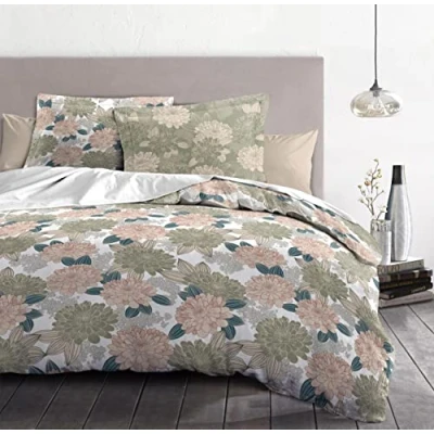 Image of Home Linge Passion Duvet Cover 3 Piece 100% Cotton 57 Thread Count Double 220 x 240 cm Vendomes Green