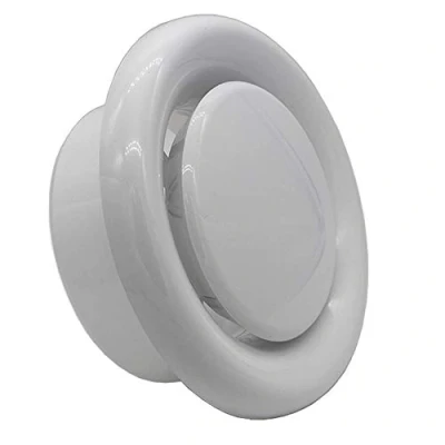 Image of Kair Plastic Round Ceiling Vent 125mm 5 inch Diffuser/Extract Valve with Retaining Ring