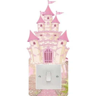 Image of Fairy Castle Light Switch Surround Art Vinyl Wall Stickers Childrens Bedroom