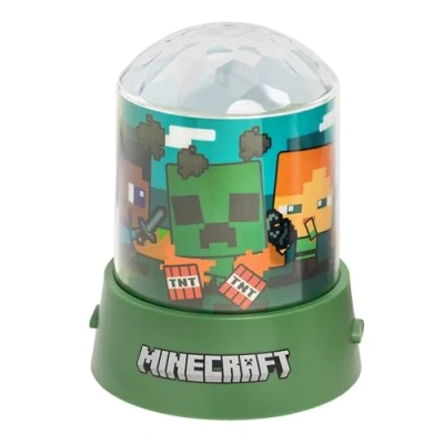 Image of Paladone Minecraft Party Projection Light, Officially Licensed RGB LED Lamp for Kids, Home, Bithdays, Parties, Battery Powered Gaming Merchandise