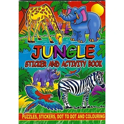 Image of 1 x 12 Jungle Animal Activity Sticker A6 Books Childrens Party Bag Fillers by WF Graham