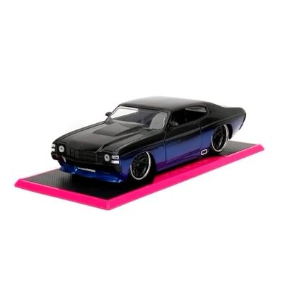 Image of JADA Pink Slips 1:24 W5 1971 Chevy Chevelle SS Die Cast Car w/Base, Toys for Kids and Adults(Blue/Black Gradient)