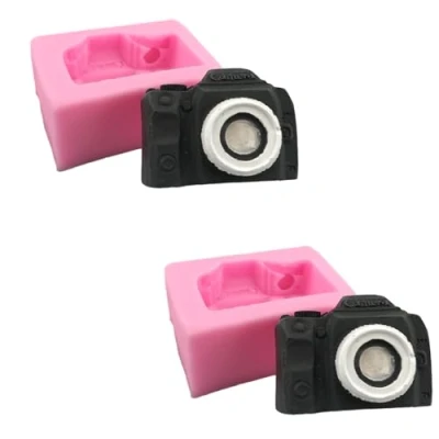 Image of Silicone Fondant Mold 2Pcs Camera Baking Chocolate Cake Decoration