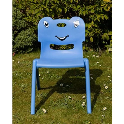 Image of Plastic Kids Chairs Indoor Outdoor Garden Stackable Toddler Children Chair (Blue)