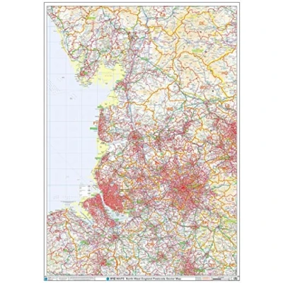 Image of Postcode Sector Map (S12) North West England Wall Plastic Coated