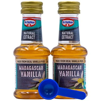 Image of UpLabel Creations bundle of Dr Oetker Madagascan Vanilla Extract Baking 35ml (2 Pack) + 1ml Measuring Spoon
