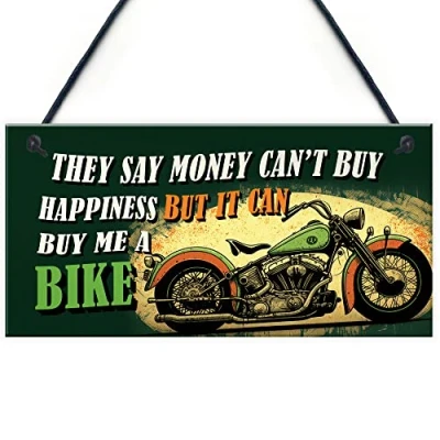 Image of Red Ocean Retro Style Funny Motorcycle Sign Novelty Motorbike Decor for Garage Man Cave Gift Bikers, Riders, and Enthusiasts