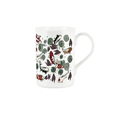 Image of Koi Fish Pond Mug Bone China White Cup Coffee/Tea Present Gift