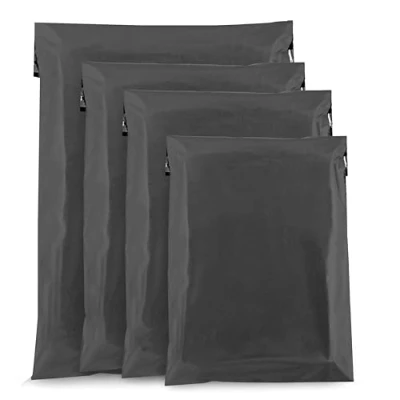 Image of AKAR 60 Mixed Mailing Postal Self Seal Closure Plastic Bags Envelopes for Posting Clothes, Postal, Packaging, Shipping Tempered Proof, Secure Medium Postage Sizes Grey