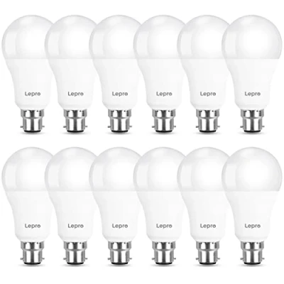 Image of Lepro Bayonet Light Bulbs 100W Equivalent, Warm White 2700K, 13W 1520lm Super Bright LED Bulb, B22 Bulbs, BC GLS Energy Saving Lightbulbs Bayonet, Non dimmable, Pack of 12