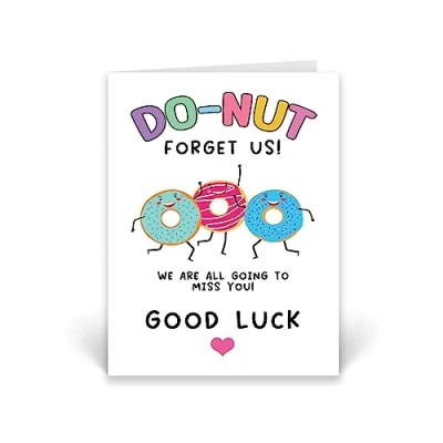 Image of Rib ticklerz Funny Leaving Card For Colleagues New Job Cards Donut Forget Us Fresh Start Will Miss You Friends Sorry You&#039;re Good Luck Goodbye CD723