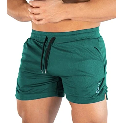 Image of Superora Mens Running Gym Sport Shorts Breathable Outdoor Workout Training with Pockets Green