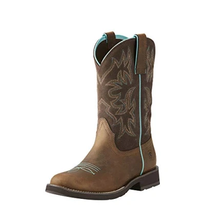 Image of ARIAT Women&#039;s Delilah Round Toe Work Boot, Distressed Brown, 8.5 B US