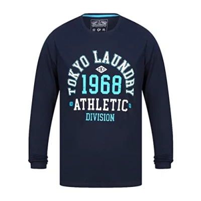 Image of Tokyo Laundry Men&#039;s Abloom Vintage Retro Graphic Cotton Jersey Long Sleeve Top