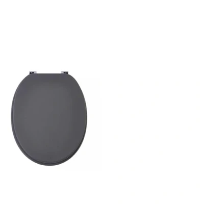 Image of 18&quot; MDF Toilet SEAT Universal Adjustable Fit Most Toilets Oval Seat┃Bathroom Standard Wooden WC +Fittings (Grey Wooden)