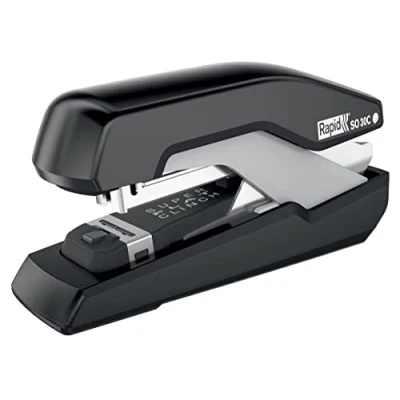 Image of Rapid Supreme Omnipress SO30c Half Strip Stapler, 30 Sheet Capacity, Compact Design, Low Effort Stapling, Includes Staples, Black/Grey, 5000549