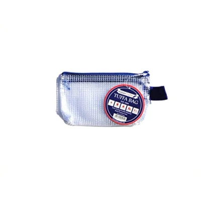 Image of Mini Tuff Bag Zip Wallet Clear Plastic Wallets Zipped Pouch File Pencil Case Folder Water Resistant Reinforced Heavy Duty Mesh Bags (Mini 1 Pack)