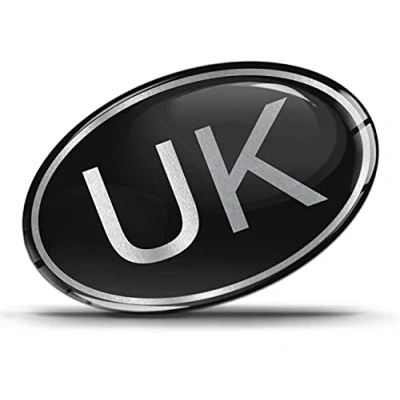 Image of Biomar Labs® 1 x 3D Silicone Sticker Decal UK Union Jack United Kingdom Silver Oval National Flag England Car Motorcycle Window Scooter Bike KS 69