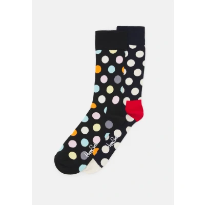 Image of Happy Socks Classic BIG DOT Unisex 2 PACK Socks, Size: 4 7, Black multi