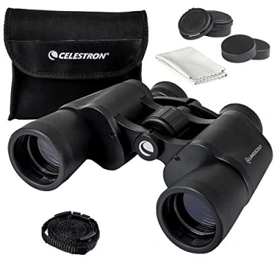 Image of Celestron 72358 LandScout 8x40mm Water Resistant Porro Prism Binoculars with Rubber Grip Surface, Coated Lens, K9 Optical Glass, Neck Strap and Soft Carry Case, Black