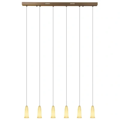 Image of Delfino 6 Light Straight Bar Pendant Ceiling Bronze