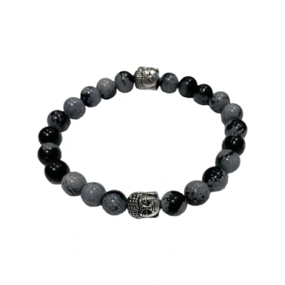 Image of VIE Buddha Bracelet (Snowflake Obsidian)