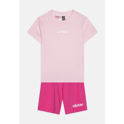 Image of adidas Performance Essentials Infant Unisex SET Print Tshirt for kids, Size: 0 3m, Clear pink/white