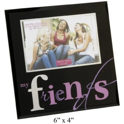 Image of Impressions by Juliana My Friends Black Glass Photo Frame 6&quot; x 4&quot;