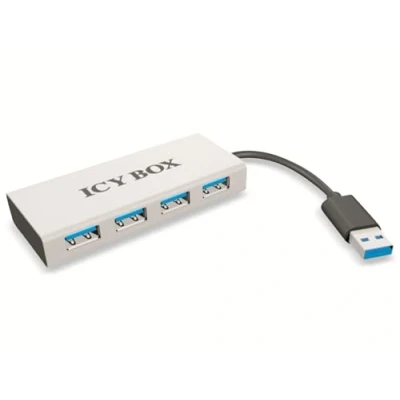 Image of Icybox IB AC6104 Aluminuium 4 Port USB 3.0 Hub with Integrated Cable