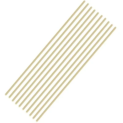 Image of 10PCS 1mm Brass Rod, Metal Solid Round Rod Pin Lathe Bar Stock for RC Model Airplane Helicopter DIY Craft 300mm Length