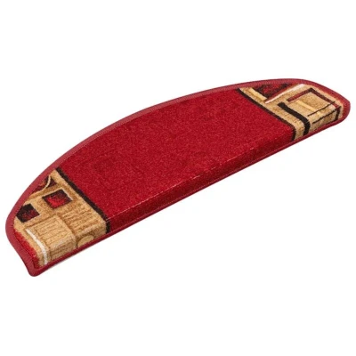 Image of vidaXL Self adhesive Stair Mats 15 pcs Red 65x21x4 cm