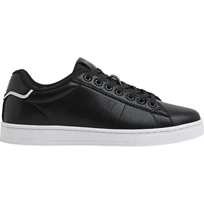 Image of Hackett London Men&#039;s Harper Summer Sneaker, Black, 6 UK