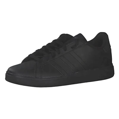 Image of adidas Grand Court Lifestyle Tennis Lace Up Shoes, Carbon Black/Carbon Black/Grey SIX, 1 UK