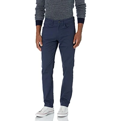 Image of Amazon Essentials Men&#039;s Slim Fit 5 Pocket Comfort Stretch Chino Trousers (Previously Goodthreads), Navy, 29W / 30L
