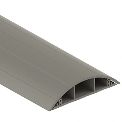 Image of Habengut Floor Cable Guide PVC Grey Semi Circular Bridge for up to 3 Cables/Width 7.5 cm/Length 1 m