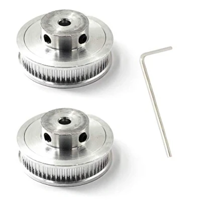 Image of Timing Belt Pulley 60 teeth 5mm Bore For 3D Printer CNC 10mm Width Pack of 2 (Wrench Included)