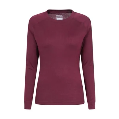 Image of Mountain Warehouse Talus Womens Long Sleeves Baselayer Top Thermal Underwear, Lightweight Ladies Shirt, Breathable, Warm &amp; Easy Care Spring Summer Outdoors Berry Women&#039;s Size 12