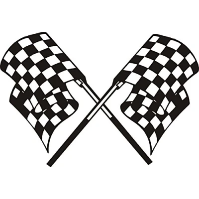 Image of Stock Rally Car Racing Chequered Flags Stickers/Decals 5 7yr vinyl