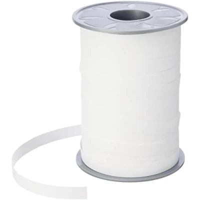 Image of C.E. Pattberg Gift Ribbon white Matt, 200 m In Paperlook For Wrapping Gifts, 10 mm Width, Create Beautiful Floral And Baby Shower Decorations, Pastel Balloon Ribbons Every Occasion