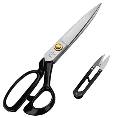 Image of Handi Stitch Tailor Dressmaking Scissors and Yarn Thread Snippers Heavy Duty 27.94cm/11 Inch Stainless Steel Sharp Shears for Cutting Fabric, Clothes, Leather, Denim, Altering, Sewing &amp; Tailoring