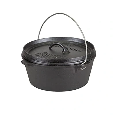Image of Stansport 16023 Pre Seasoned Cast Iron Dutch Oven 4 Qt Without Legs