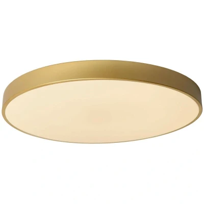 Image of Unar Modern Flush Ceiling Light Ø 60cm LED Dim. 1x60W 2700K 3 StepDim Matt Gold, Brass