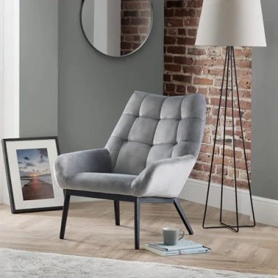 Image of Julian Bowen Sofas, velvet fabric, Grey, ONE Size