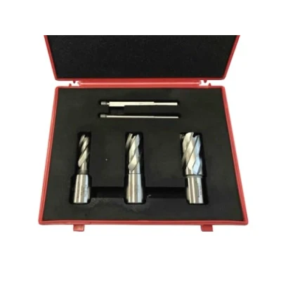 Image of Rotabroach Annular Cutter Set 5pc RAPK1000 Magnetic Drilling M2AL HSS Steel Cutting Drill Bits 3 piece Kit 14,18 &amp; 22mm