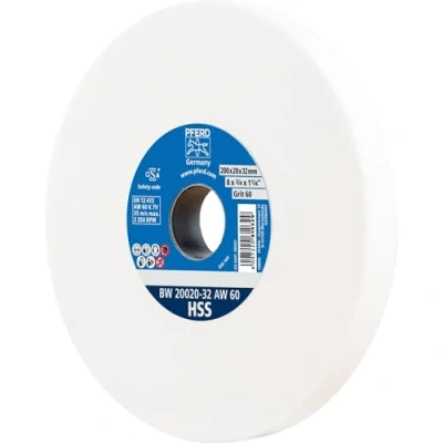 Image of PFERD 39008437 HSS Sanding Disc 200 x 20 32 A60 Medium Hard for Sharpening Drills, with Reducing Sleeves (25/20/16 mm)