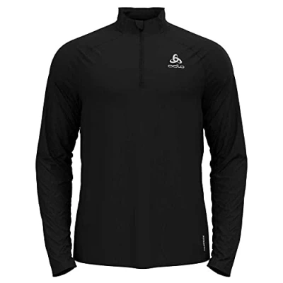 Image of Odlo Men Running top with zipper ESSENTIAL CERAMIWARM, black, M