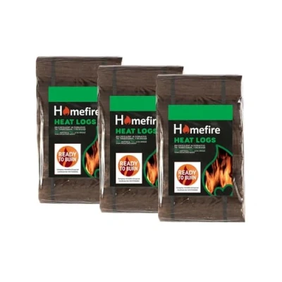 Image of Homefire Shimada 12 Heat Logs, for Wood Burners, Open Fires, Multi fuel Stoves (Pack of 3)