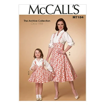 Image of Mccall&#039;s Patterns 7184 Children&#039;s/Girls Top and Jumper,Sizes S(8 10) M(2 14) L(16 18) XL(20 22), White, Miss (SML MED LRG XLG)