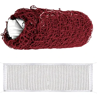Image of STCRERAG Badminton Net,Portable Sports Replacement Nets,610x76cm Training Mesh,Red Color for Indoor and Outdoor